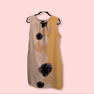VOIR VOIR size 10 taupe/light mustard dress